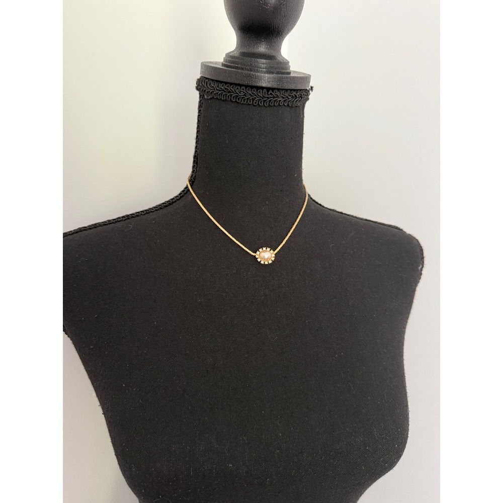 Vintage Christian Dior‎ Gold Faux Pearl Crystal Sunburst Necklace Jewelery